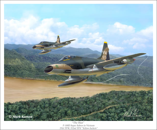 "The Hun" Mark Karvon F-100 Super Sabre Giclee Print